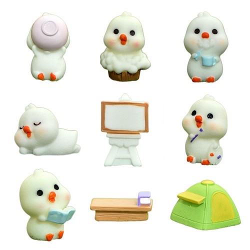 Miniature Duck Statue Resin for Outdoor Potted Plant Yard Home Car