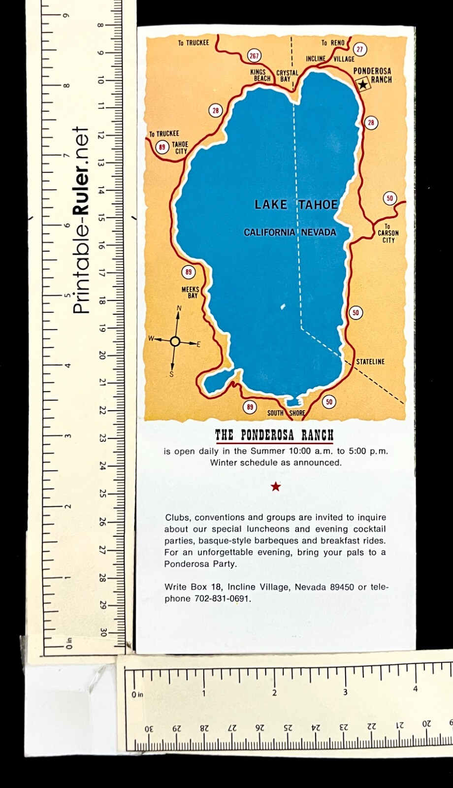 1970s Ponderosa Ranch Old West Bonanza VTG Travel Brochure Incline