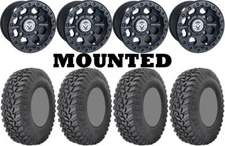 Kit 4 GBC Parallax Tires 33x10-15 on Moose 23X Matte Black Wheels HP1K