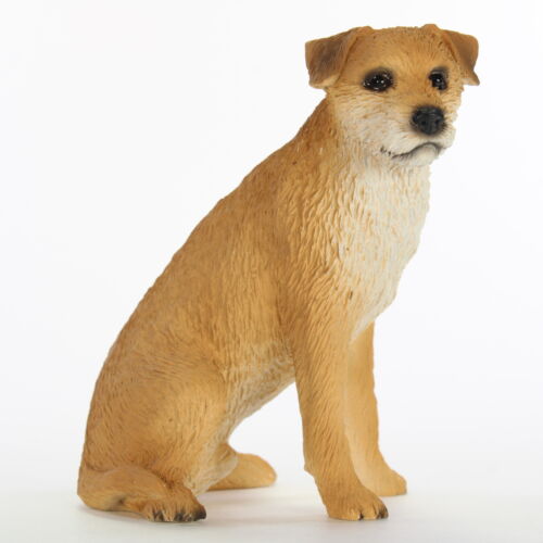 Figurine Border Terrier Statue Peinte à la Main - Photo 1/1