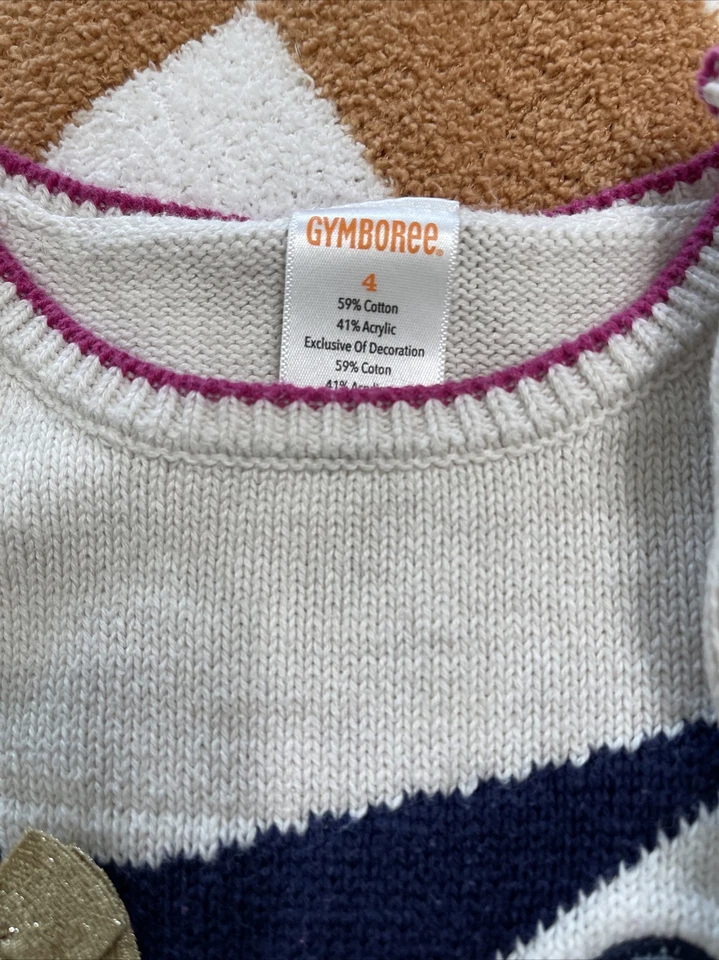 Girl's Gymboree Charm Class Hoot Cute Knit Owl Sweater Dress Size 4 - Image 3 of 4