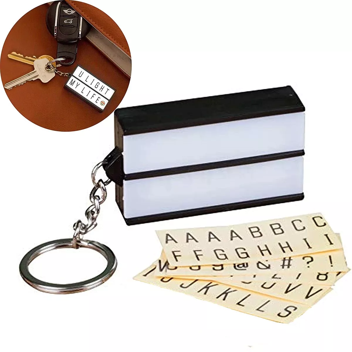 Lightbox Illuminated Keyring Cinematic DIY Message Letters Numbers