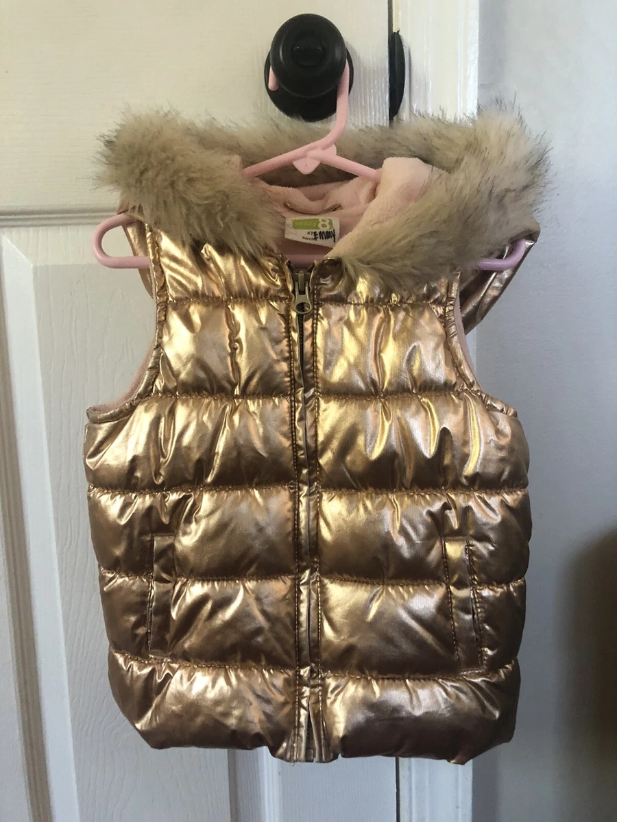 Girls Size 4T Metallic Gold Puffer Vest by Crazy 8 SUPER NICE