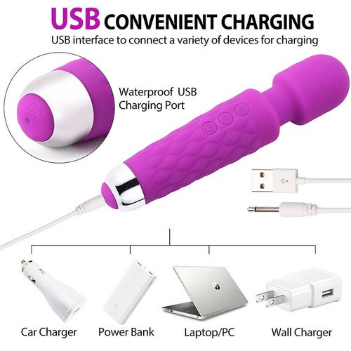 28 Speed Rechargeable Dildo Magic Wand Vibrator Clit Stimulator AV Big Sex Toy - Picture 26 of 26