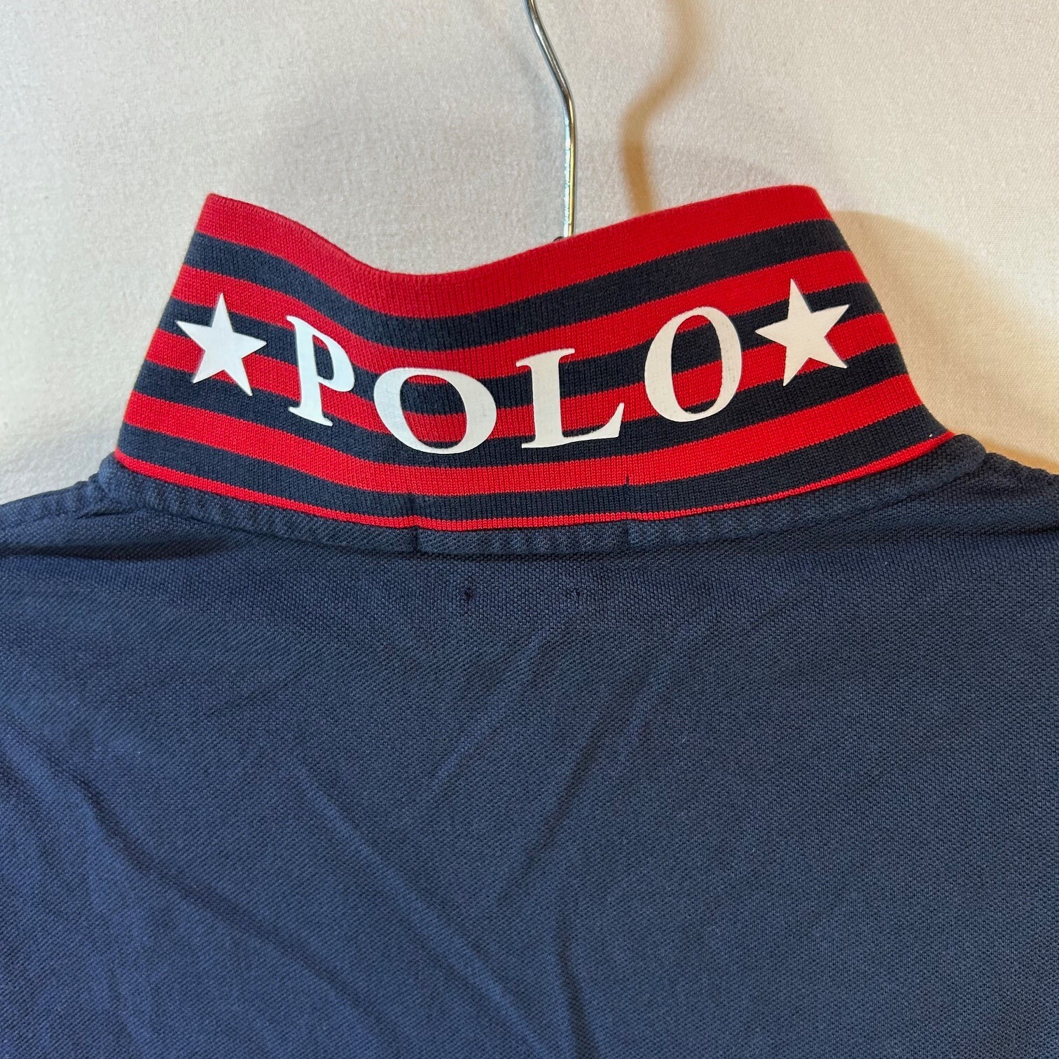 Polo Ralph Lauren gomma pony blu rosso bianco camicia uomo XL vestibilità classica 100% cotone