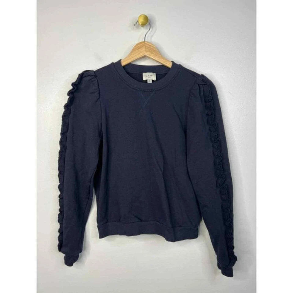 Suéter Cami NYC Dan con Volantes Escote Redondo Manga Abullonada Para Mujer Azul Marino Talla: XS NUEVO SIN ETIQUETAS Foto 2 de 4