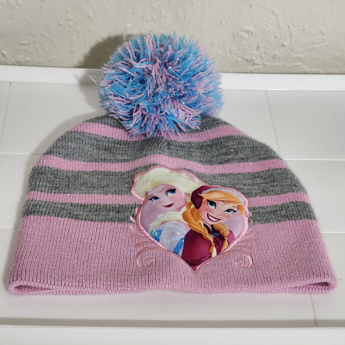 Disney Frozen Sisters Forever Beanie Stocking Cap w/ Pom Winter