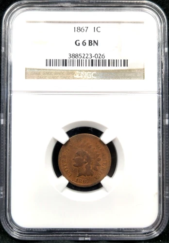 1867 Indian Head One Cent G 6 BN NGC #2650