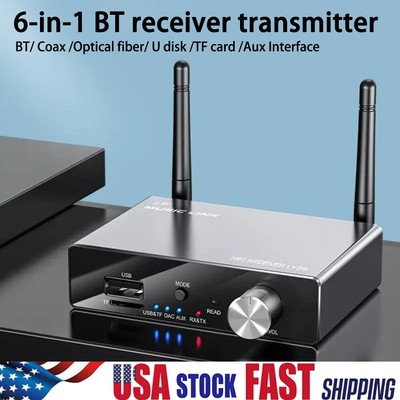 Bluetooth 5.3 Transmitter Receiver Optical Coaxial to 3.5mm AUX Audio Adapter US