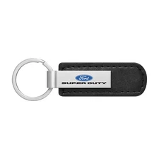 Ford Super-Duty Black Leather Strap Key Chain Keychain Key-ring Key