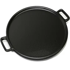 Cast Iron Pizza Pan Pancake Frying Skillet Kitchen Cookware Baking Grill Plate