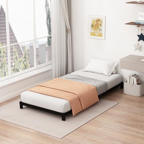 Low Bed Frames Heavy Duty Metal Platform, No Box Spring Needed, Twin 5 Inch - Picture 2 of 7