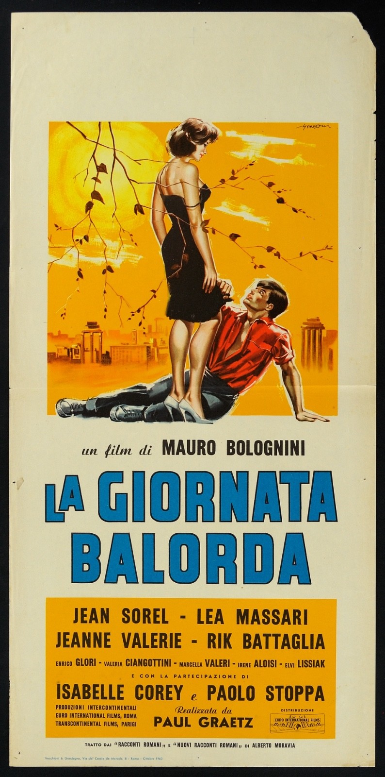 Locandina originale film La giornata balorda (1960) - Regia di Mauro Bolognini