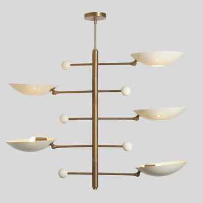 Handmade Five Metal Shade Sputnik Ceiling Pendant Chandelier Light Fixture