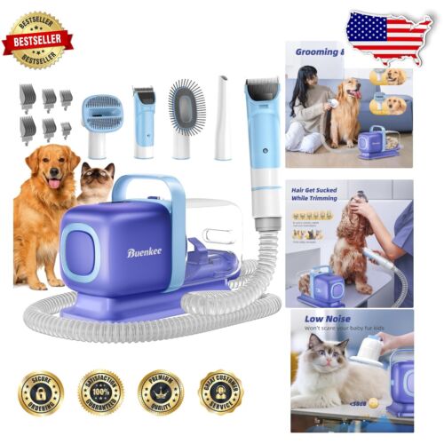 Professional Dog Grooming Kit with Vacuum & Adjustable Clipper - 2L Capacity