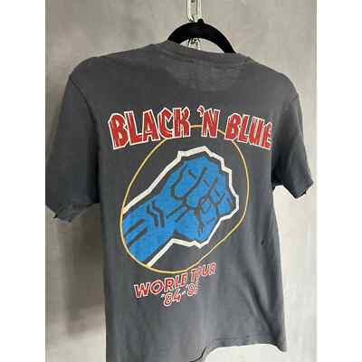 84-85 black and blue world tour vintage band t shirt rare | eBay