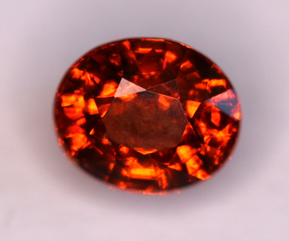 Grenat Spessartite naturel 1,02ct de Namibie, taille ovale pour collectionneur de gemmes