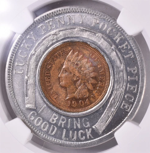 1904 Indian Cent Louisiana Purchase Encased Indian Cent - NGC MS66 