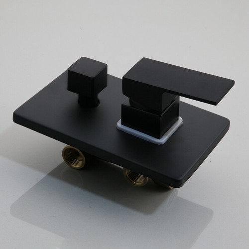 Bathroom Black 16” Rain Shower Mixer Wall Mount 3Way Faucet Brass Hand Spray Tap - Bild 7 von 12