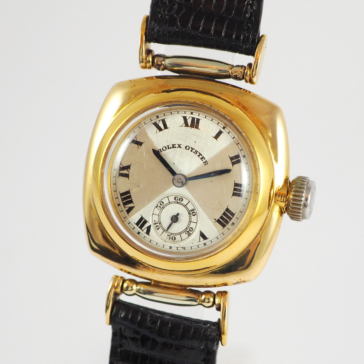 ROLEX Oyster Armbanduhr Kanalschimmer in 18ct Gold extrem selten!  1920er