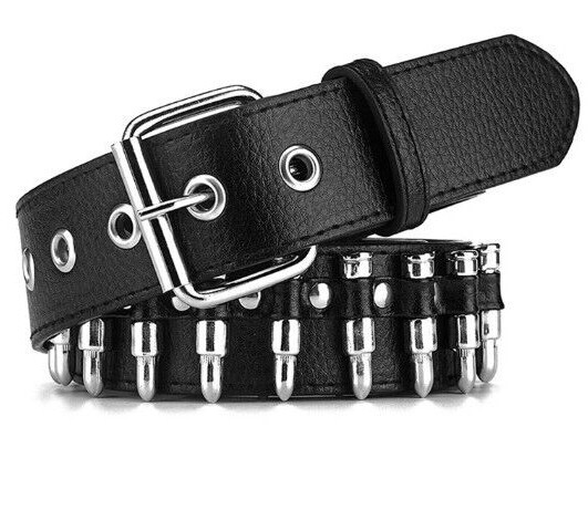 【COLOR iN ID】y2k belt boots cut Gothic Hollow Black Bullet Y2K Belt | eBay