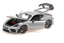 Minichamps 2024 Porsche 718 Cayman GT4 RS w/ Weissach Package GT Silver 1:18