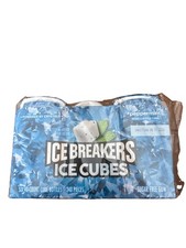 6 ICE BREAKERS ICE CUBES Peppermint Sugar Free Chewing Gum, 40pc Per, BB 07/26