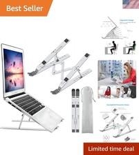 Ergonomic Adjustable Laptop Stand: Foldable Aluminum Riser for 10-15.6" Laptops