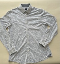 Hugo Boss regular fit White Button-Down Shirt with Black Micro Print size L
