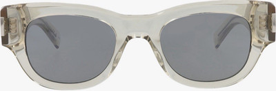 Saint Laurent Square Sunglasses Men Clear Plastic Frame Gray Tinted Lenses