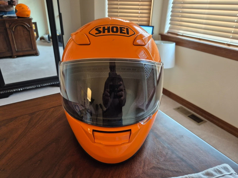 Casco integral naranja SHOEI RF-1100 visera completa talla mediana con cubierta - ¡COMO NUEVO! Foto 4 de 4