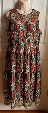 BHLDN Women's Dress Size 12 (10) EMBROIDERED Garden Floral Lined MIDI NWOT