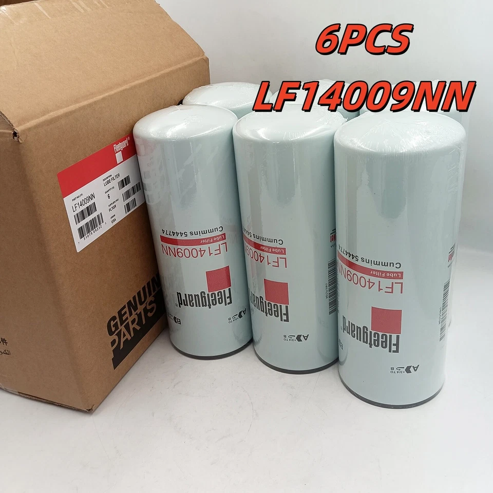 New 6X LF14009NN Genuine Cummins Fleetguard Filter  5444774 ISL9 ISL - Image 2 of 4