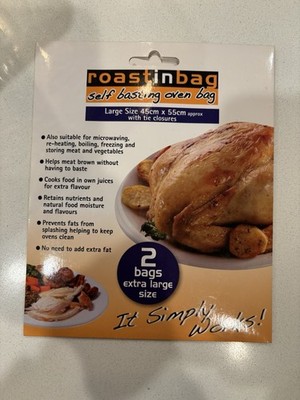 Toastabags Roastinbag Self Basting Oven Bags 2 Pack Clear Extra Large Plastic 