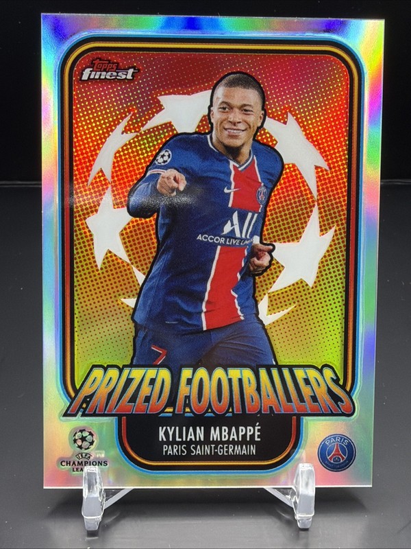 2020-21 Topps Finest UEFA Kylian Mbappe Prized Footballers Refractor - PSG