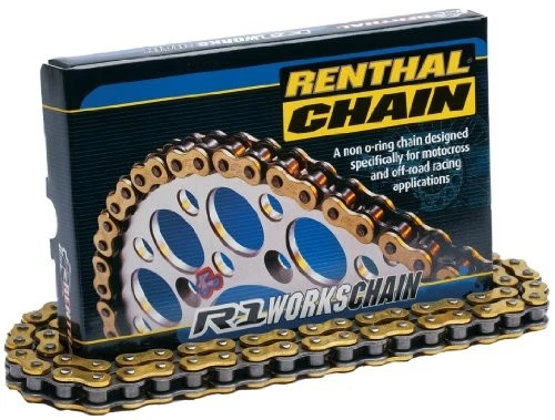 Cadena Renthal 520 R1 Works - Oro, 120 eslabones C128 Foto 2 de 4