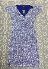 New Lauren Ralph Lauren Floral Flutter-Sleeve Dress  - Size 2 - Blue / White