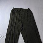 Citiknits Pleated Crinkle Elastic Waist Pants Medium Olive Green Textured — photo 5