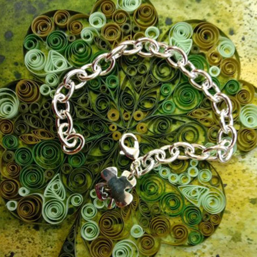 DOTEFFIL 925 Sterling Silver Clover Leaves Lucky Number 5 Bracelet 20cm Chain - Picture 4 of 24