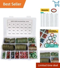 240pcs NBR Rubber Metal Bonded Sealing Washers Assortment Kit for Hydraulic A...
