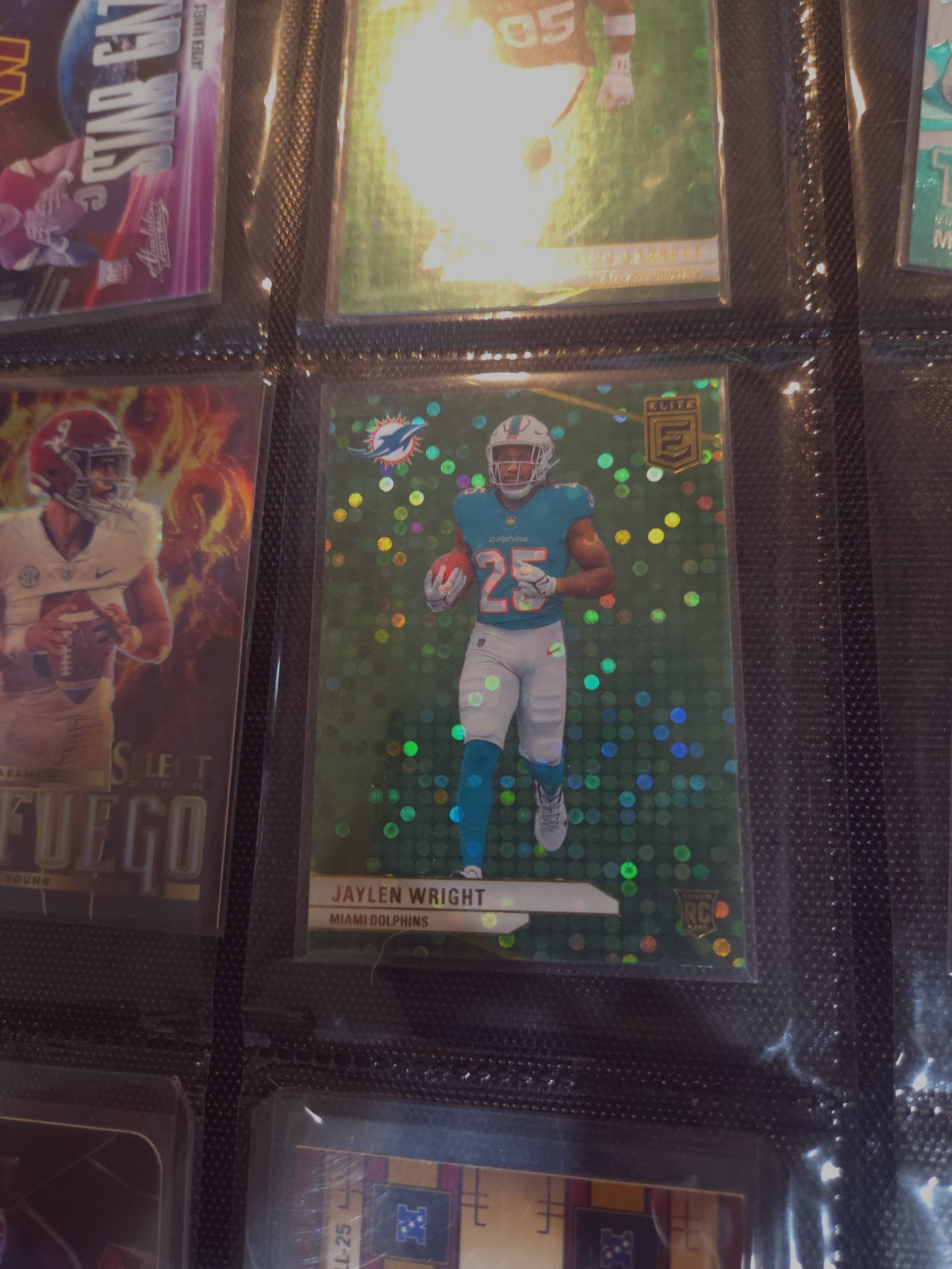 Dolphins Jaylen Wright RC Green Disco 2024 Donruss Elite #114
