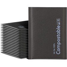 6x10 100 Biodegradable Bubble Mailers 25 Kraft Black Compostable Padded Envelop