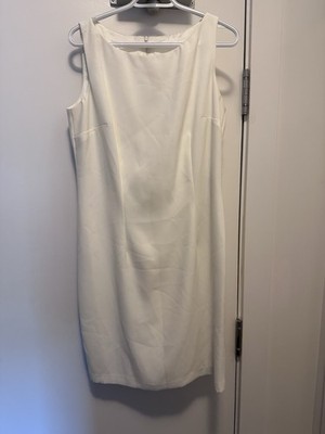 Lori Weidner Evenings Ivory White Sleeveless Sheath Dress Formal Cocktail