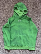 Under Armour Youth Large Hoodie Green Fleece Pullover Sweatshirt UA Logo YLG