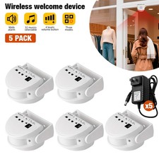 5PACK Wireless Motion Sensor Alarm Doorbell Welcome Door Chime with Power Supply