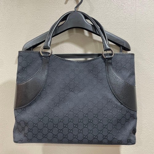GUCCI 113015 GG Canvas Black Women's Handbag