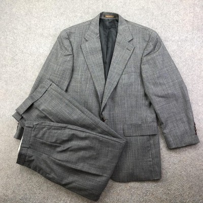 Ralph Lauren Suit Mens 41R 34x30 Gray Check Wool 2 Piece Canada Business Formal