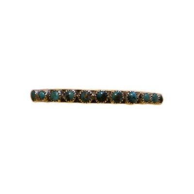 Sterling Silver Turquoise Cuff Bracelet  Southwest Native American 11 Stone