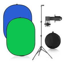 Green Screen Chromakey Backdrop with Stand,Portable 59 39inch Blue Green 2 in