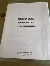 McIntosh C20 Instruction Manual Stereo Compensators 1st edition